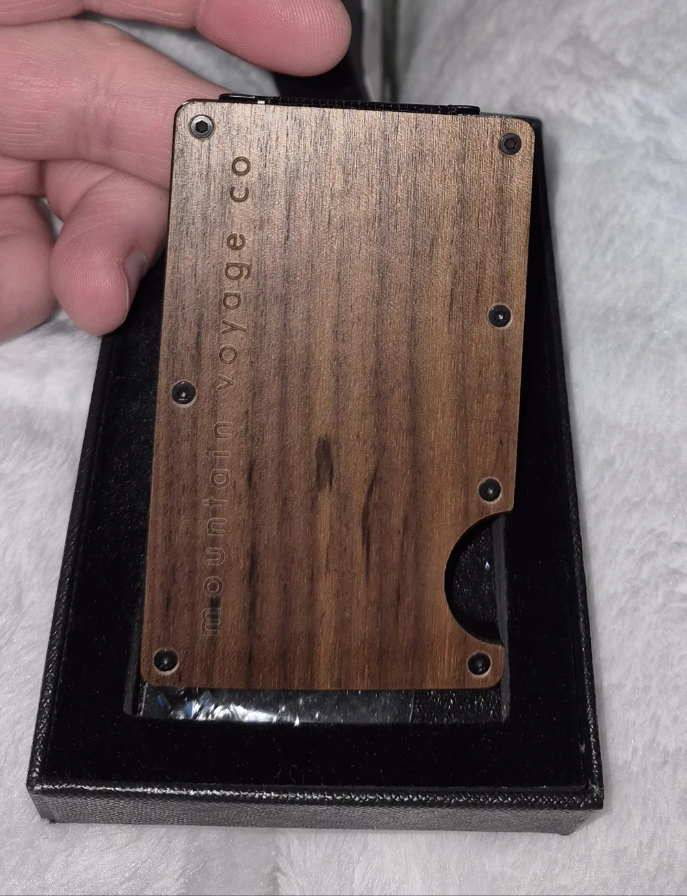 Wood Slim Minimalist Wallet with Clip